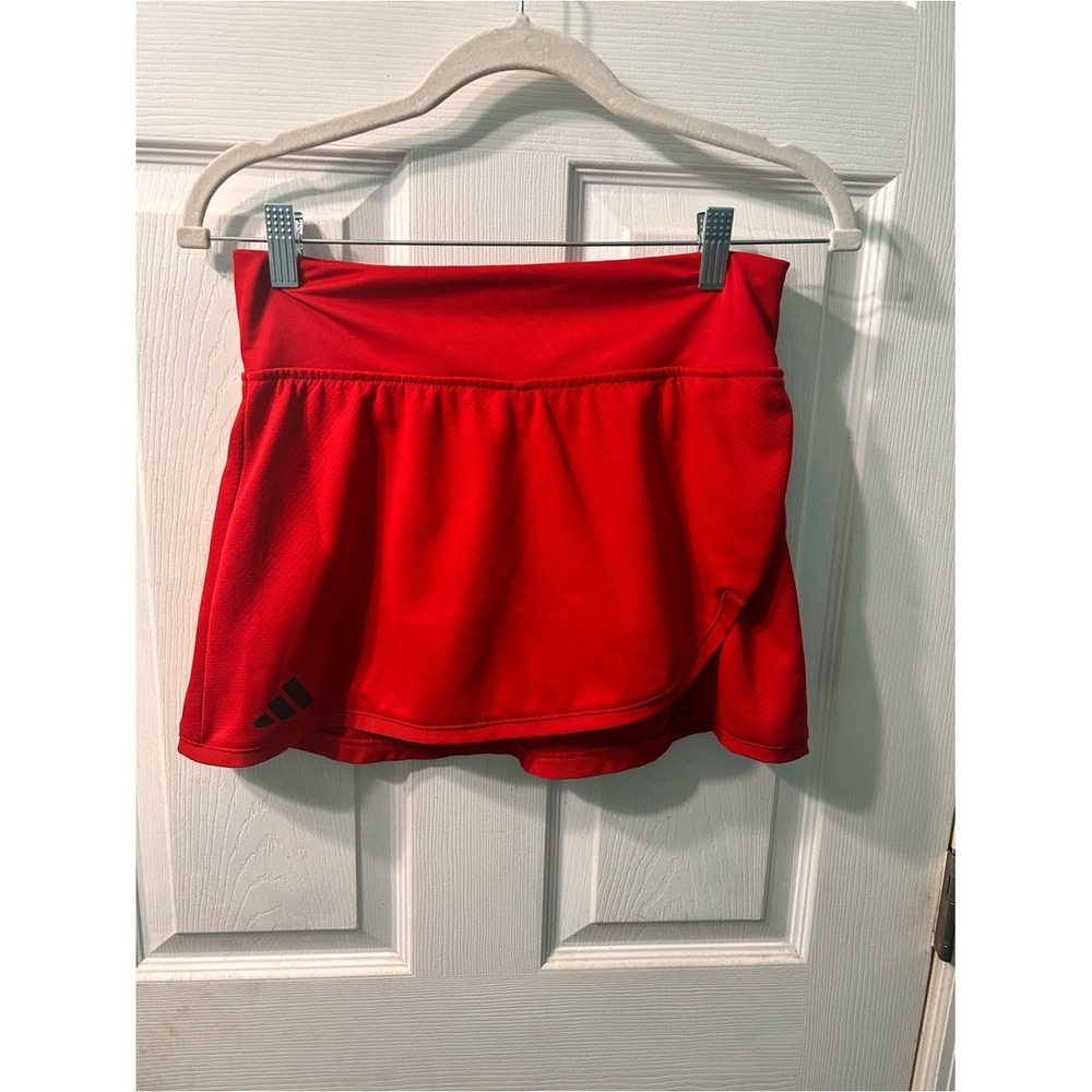 Adidas Aeroready Red Tennis Skort Athletic Skirt Built In Shorts Womens Small